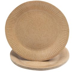 Assiette exacompta carton rond diam. 23cm coloris kraft paquet 20 unites