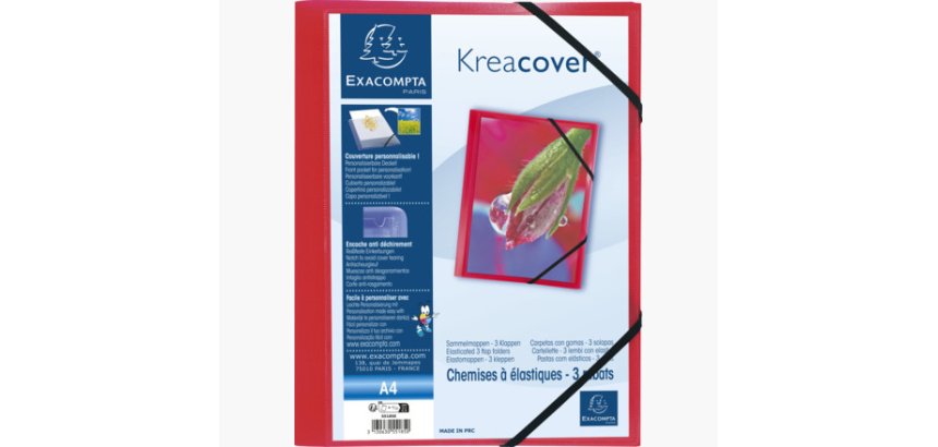 Chemise à élastiques 3 rabats polypropylène translucide Krea Cover - A4