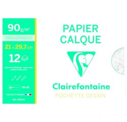 Papier Calque pochette 12F A4 90/95g