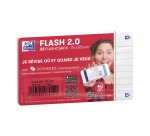 Fiches Bristol flash 2.0 Oxford 75x125mm 32 fiches s/film ligné 7mm cadre blanc