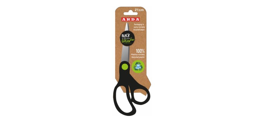 ARDA FB21RE forbici da cancelleria Forbici per attività manuali, Forbici da ufficio Taglio a zig zag Nero, Verde