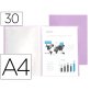 Protege-documents liderpapel polypropylene couverture      flexible 30 pochettes fixes   a4 220x297mm lavande opaque