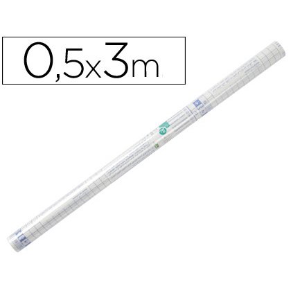 Couvre-livres liderpapel adhésif repositionnable 0.5x3m rouleau plastique 50 microns