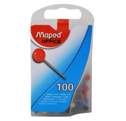 Épingle maped de signalisation forme ronde diamètre 5mm 5 coloris assortis boîte 100 unités
