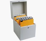 Boîte à fiches Metalib - Classement de 500 fiches verticales - 148x105mm à 150x105mm - Gris