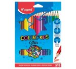 Crayon couleur maped color pep's triangulaire mine tendre résistante sans écharde coloris lumineux étui carton 18u
