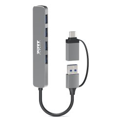Port Designs 900161 hub & concentrateur USB 2.0 Type-A 5000 Mbit/s Argent