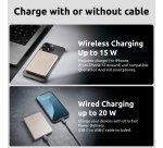 Intenso MW5000 Magnetic Power Bank 5000 mAh – MagSafe Compatible, 15W Wireless Charging, 20W USB-C PD, Slim & Compact – Tested in Germany – Champagne