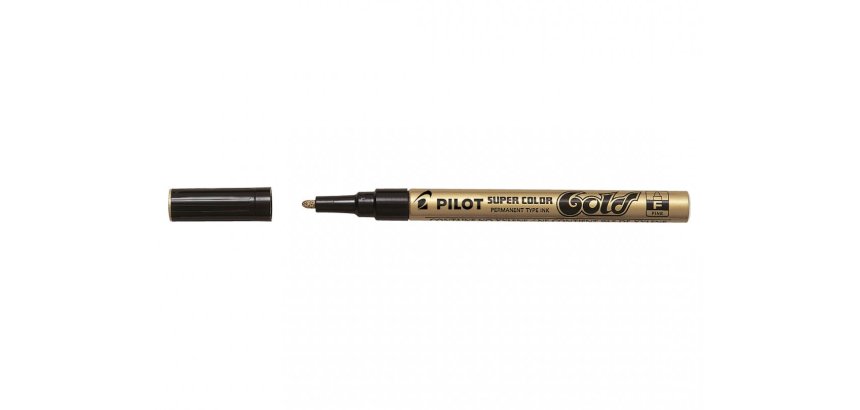 Marqueur pilot feutre permanent encre métallique pointe finenon biseautée 4mm or