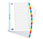 Intercalaire A4 carte blanche Oxford 26 onglets alphabétiques - 1 jeu