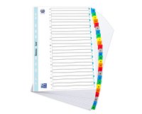 Intercalaire A4 carte blanche Oxford 26 onglets alphabétiques - 1 jeu
