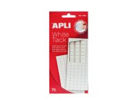 Pâte adhésive apli tack blanche pré-découpée en carrés enlevable réutilisable supporte jusqu'à 75g pack 102 unités