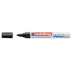Marqueur edding permanent peinture e750 pointe moyenne 2/4mm encre laquée opaque tous supports résistant chaleur noir