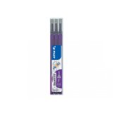 Set de 3 recharges pour roller FriXion Point. Pointe fine 0,5 mm. Encre Violet.