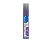 Recharge roller pilot frixion point pointe aiguille 0.3mm encre effaçable coloris violet set de 3 unités