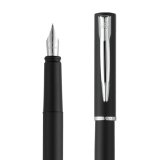 Stylo plume Allure Noir, pointe moyenne encre Bleue