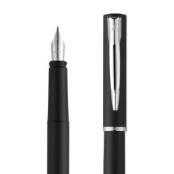 Stylo plume Allure Noir, pointe moyenne encre Bleue