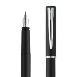 Stylo plume Allure Noir, pointe moyenne encre Bleue