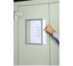 Pochette d'affichage magnétique format A4. Coloris cadre argent