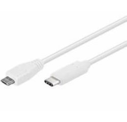 DLH Cable USB-C vers micro USB blanc 1m 3A