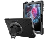 DLH COQUE RENFORCEE AVEC BANDOULIERE, POIGNEE ROTATIVE ET PIED SUPPORT POUR MICROSOFT SURFACE GO 2 / GO 3