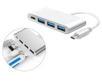 DLH Hub USB-C 4 ports : 3 x USB-A et 1 x USB-C PD