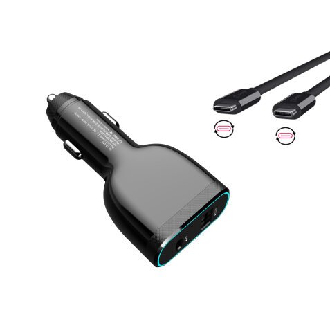 DLH CHARGEUR VOITURE ALLUME CIGARE USB-C 60W POUR ORDINATEUR PORTABLE