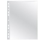 Pochette q-connect polypropylène lisse 10/100e perforée cristal antistatique a4 210x297mm boite de 100 unites