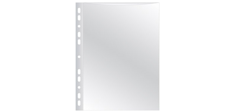Pochette q-connect polypropylène lisse 10/100e perforée cristal antistatique a4 210x297mm boite de 100 unites
