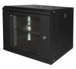 LINK Armadio Rack 19" 9U Serie Light Colore Nero Con Porta Vetro (Axpxl) Mm 450X400X530 Ripiano Incluso