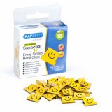 Boîte de 100 recharge Clips Emojis souriants Jaune Supaclip en métal, capacité 40 feuilles 80g