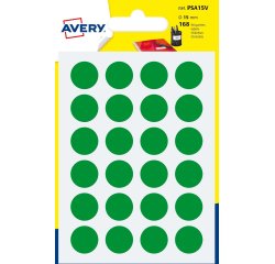 Avery PSA15V etichetta autoadesiva Cerchio Permanente Verde 168 pz