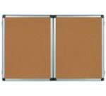 Tableau triptyque bi office blanc laque magnetique effacable a sec avec repose stylos format 240 x 90 cm