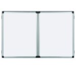 Tableau triptyque bi office blanc laque magnetique effacable a sec avec repose stylos format 240 x 90 cm