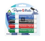 Marqueur Paper Mate pointe biseauté 2 mm - Pochette de 4 couleurs assorties