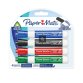 Marqueur Paper Mate pointe biseauté 2 mm - Pochette de 4 couleurs assorties