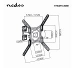 NEDIS Support mural TVWM1430BK - Mobilité Intégrale TV 23-55" Max.30Kg