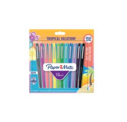Rotulador de fibra Paper Mate Flair Tropical escritura media - Estuche de 12