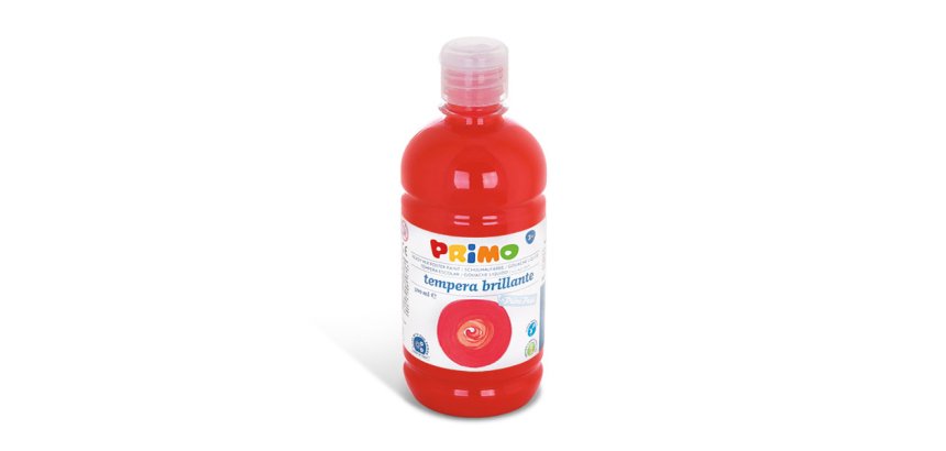 Primo 202BR500300 colore a tempera 500 ml Bottiglia Rosso