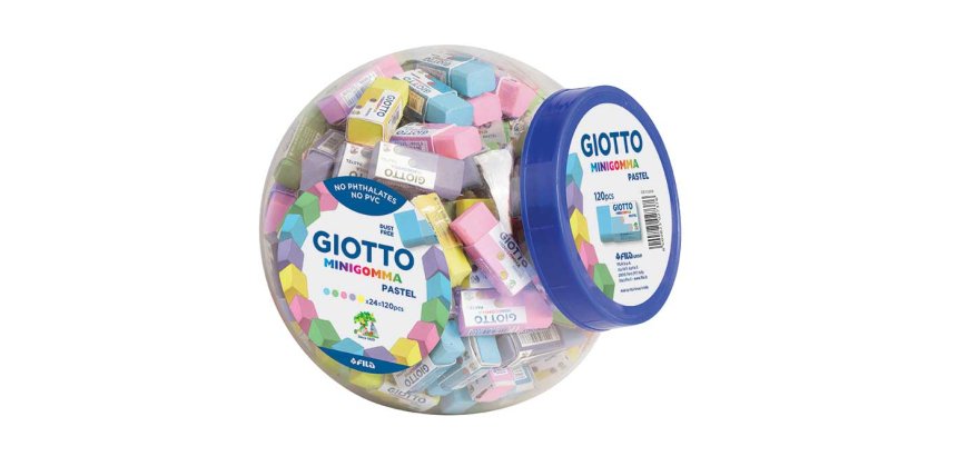 Giotto Pastel gomma per cancellare Elastomero Termoplastico (TPE) Verde, Giallo, Blu, Rosa, Viola 120 pz