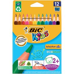 Evolution Triangle ECOlutions Crayons de couleur Triangulaires - Assortis, Etui Carton de 12