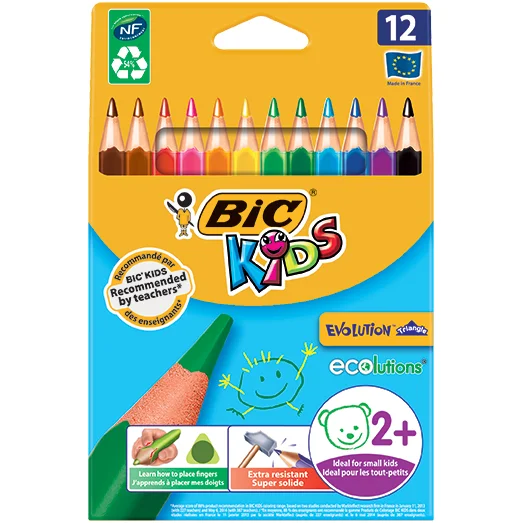 18 crayons de couleur boite métal BIC EVOLUTION : Chez
