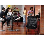 Panneau trottoir, avec tableau noir, noir