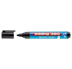 Marqueur edding permanent chevalet e380 pointe ogive tracé 1.5/3mm corps plastique spécial flipchart coloris noir
