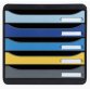 Module de classement Big Box + 5 tiroirs Bee Blue. Dim (lxhxp) : 27,8x27,1x34,7 cm. Assortis