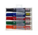 Marqueur effaçable rechargeable Pilot V-Board Master Begreen pointe biseautée 6 mm - Pochette de 5 couleurs assorties