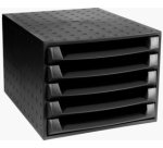 Module classement exacompta the box ecoblack 5 tiroirs 387x284x218mm coloris noir