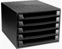 Module classement exacompta the box ecoblack 5 tiroirs 387x284x218mm coloris noir