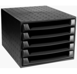 Module classement exacompta the box ecoblack 5 tiroirs 387x284x218mm coloris noir