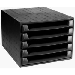 Module classement exacompta the box ecoblack 5 tiroirs 387x284x218mm coloris noir
